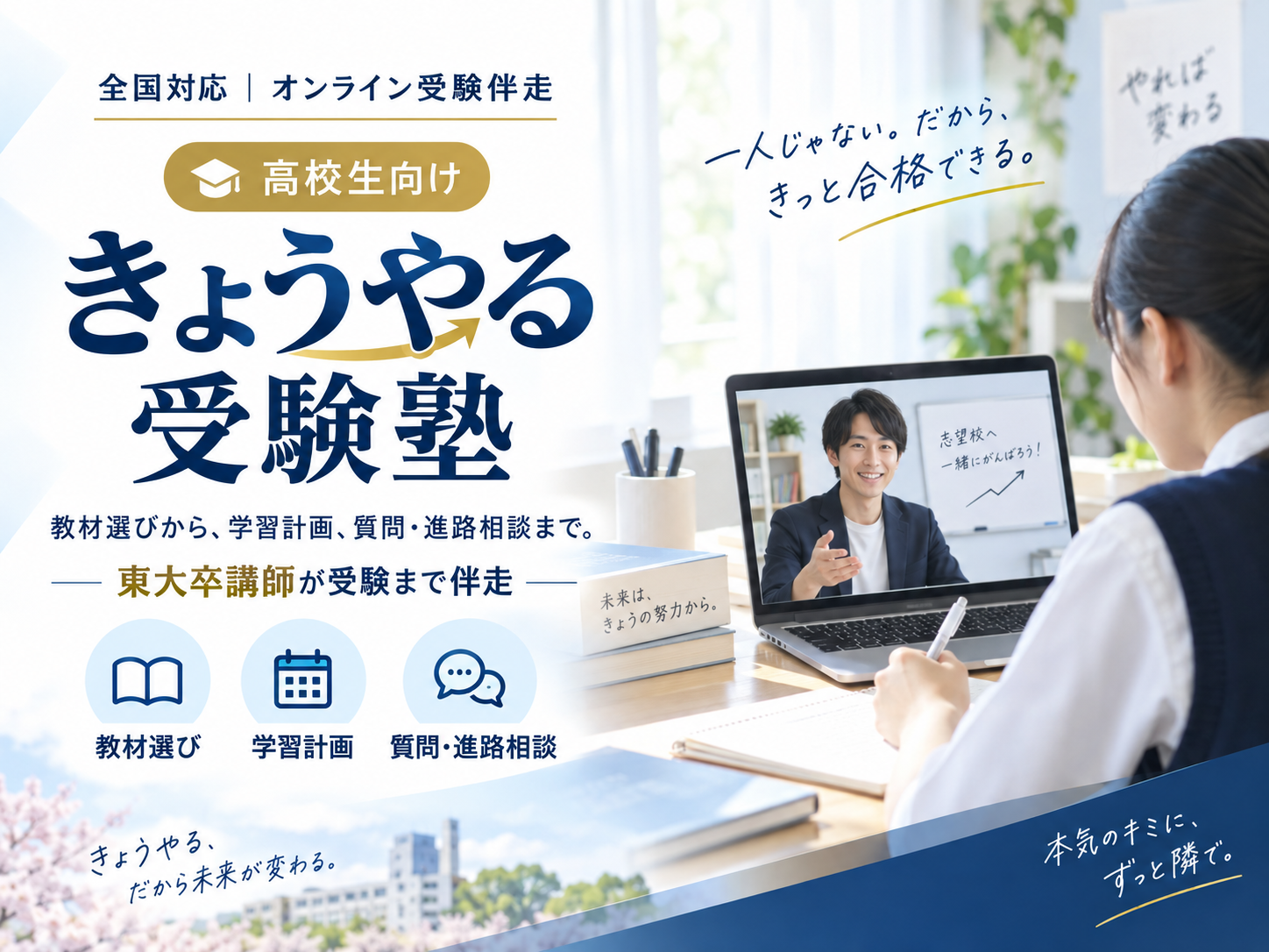 全国対応 オンライン受験伴走 きょうやる受験塾